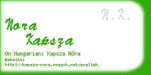 nora kapsza business card