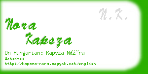 nora kapsza business card